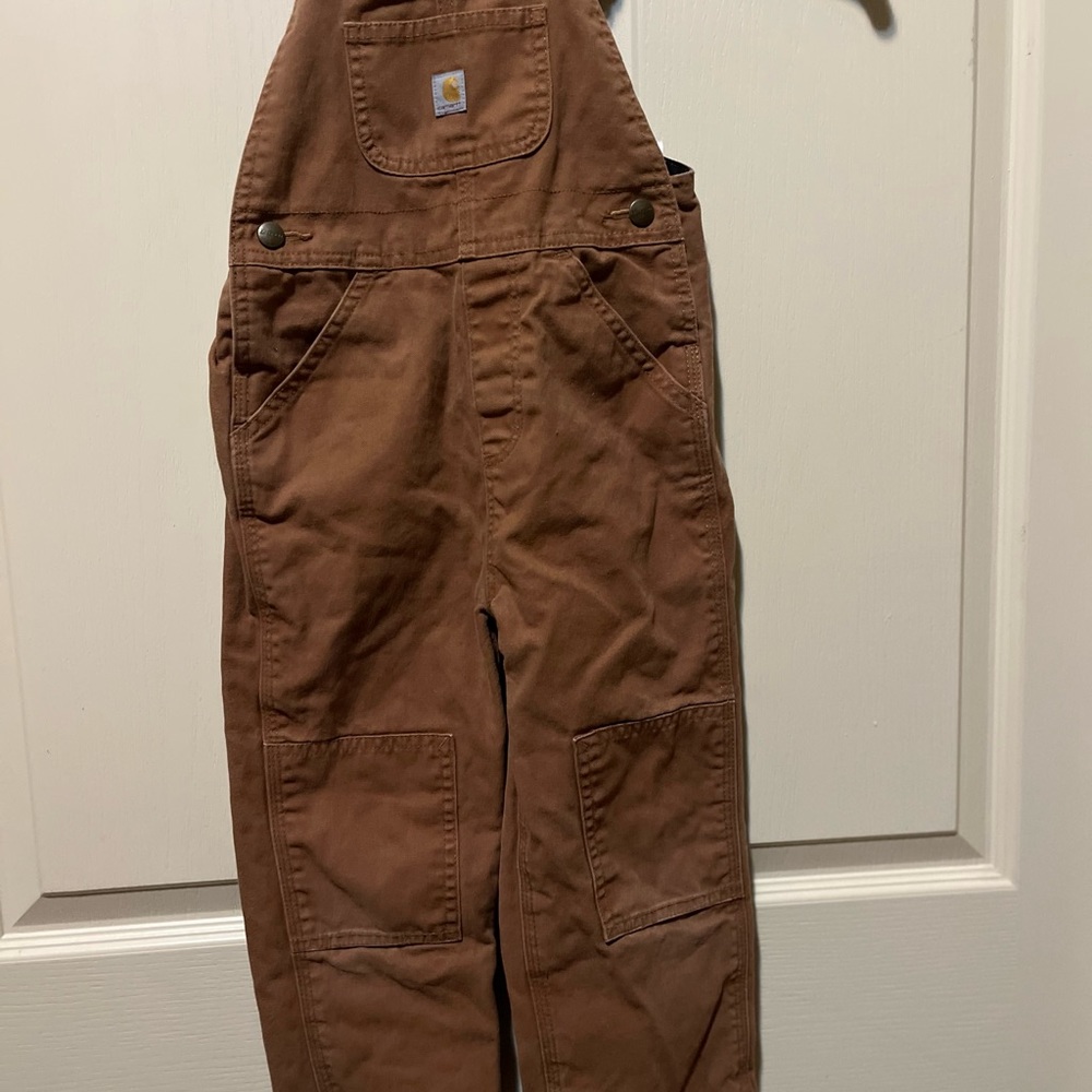 CARHARTT YOUTH, DOUBLE KNEE, LINED, BIB OVERALLS DUCK CANVAS SIZE 4T